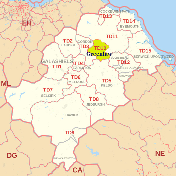 TD10 postcode map, ​​​​​​​​​​​​​​​​​​​​Berwick skip hire